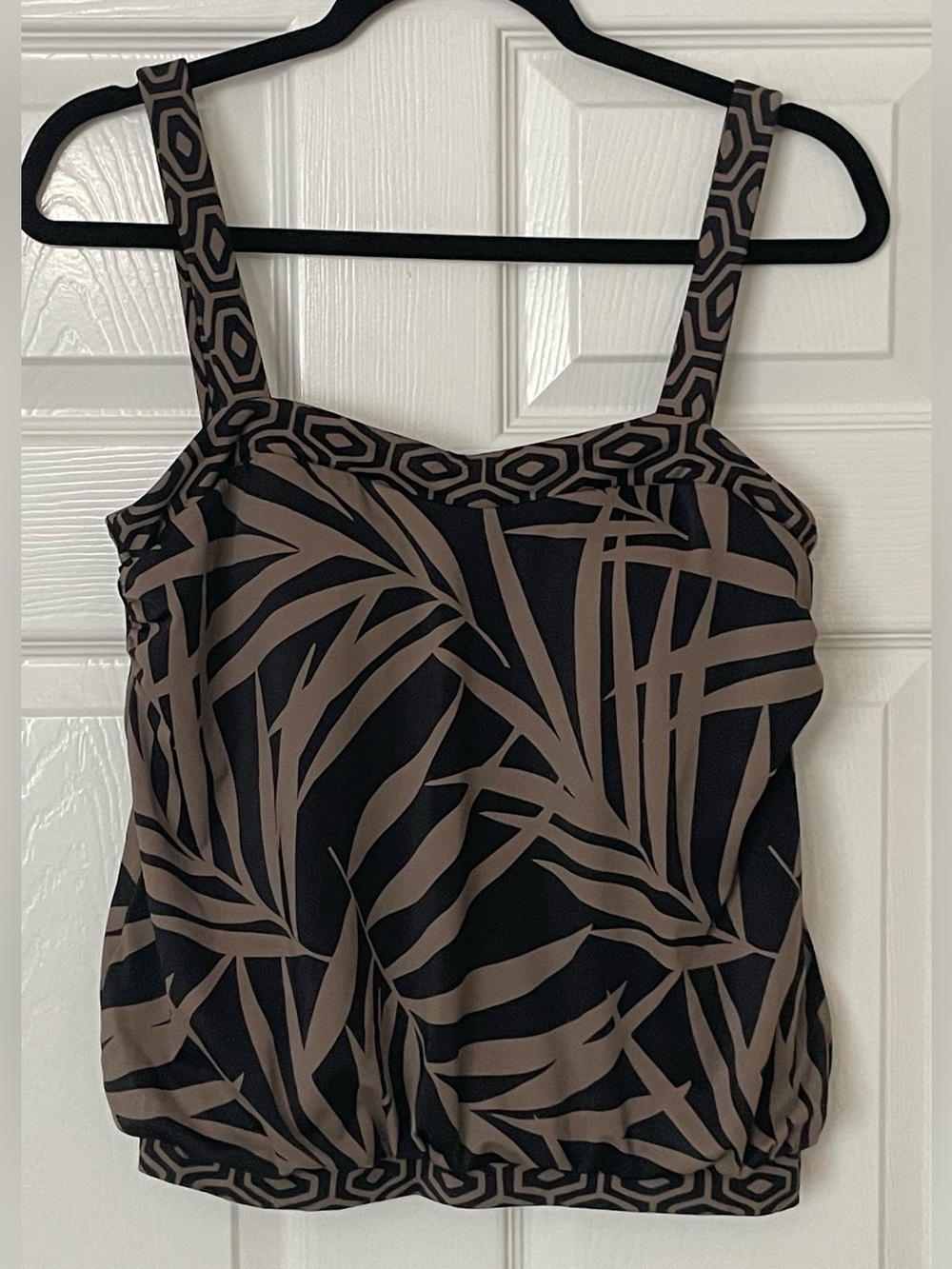 Miraclesuit Tankini Top Swimwear - Size 10 - Black / Brown $140 NWT